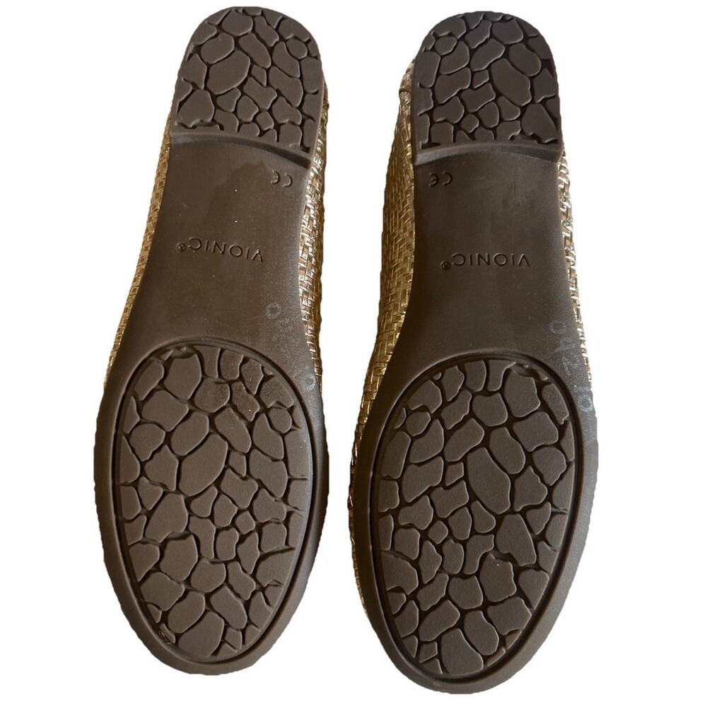 Vionic Gold Woven Ballet Flats - Picture 12 of 15